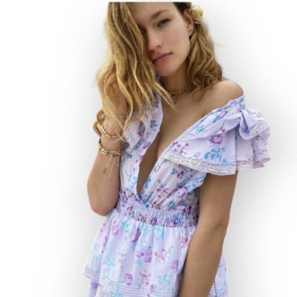 LoveShackFancy x Target Lilac Floral Lou Dress XS Fairycore - Picture 16 of 16